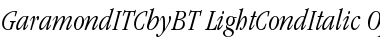 ITC Garamond Light Condensed Italic Font