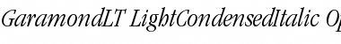 ITC Garamond LT Light Condensed Italic Font