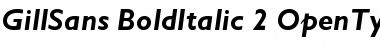 Gill Sans Bold Italic Font