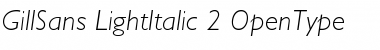 Gill Sans Light Italic Font