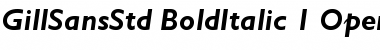 Gill Sans Std Bold Italic Font