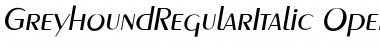GreyhoundRegularItalic Regular Font
