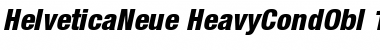 Helvetica Neue 87 Heavy Condensed Oblique Font
