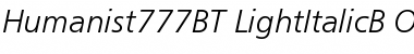 Humanist 777 Light Italic Font