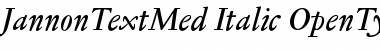 Jannon Text Med Italic Font