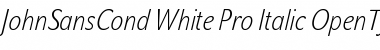 JohnSansCond White Pro Italic
