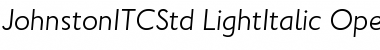 Johnston ITC Std Light Italic Font