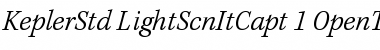 Kepler Std Light Semicondensed Italic Caption Font