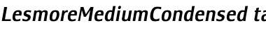 LesmoreMediumCondensedItalic Regular Font