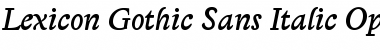 Lexicon Gothic Sans Italic Font