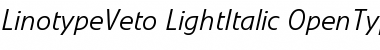 LinotypeVeto LightItalic Font
