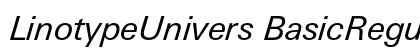 LinotypeUnivers BasicRegularItalic Preview
