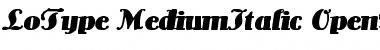 Lo-Type Medium Italic Font