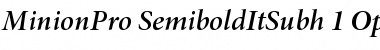 Minion Pro Semibold Italic Subhead Font
