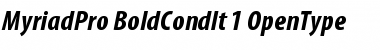 Myriad Pro Bold Condensed Italic Font