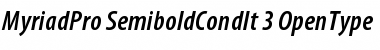 Myriad Pro Semibold Condensed Italic