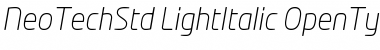 Neo Tech Std Light Italic Font
