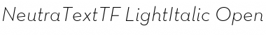 Neutra Text TF Light Italic Font