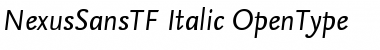 NexusSansTF-Italic Regular