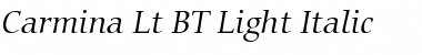 Carmina Lt BT Light Italic Font