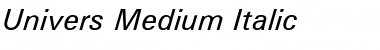 Univers Medium Italic Font