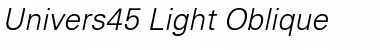 Univers45-Light LightItalic Font
