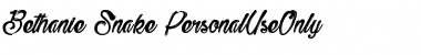 Bethanie Snake_PersonalUseOnly Regular Font