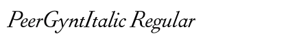 PeerGyntItalic Regular Font Preview