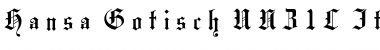 Hansa Gotisch UNZ1L Italic Font