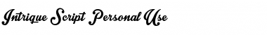 Intrique Script Personal Use Font