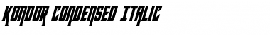 Kondor Condensed Italic Condensed Italic Font