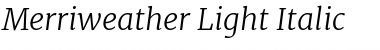 Merriweather Light Italic Font