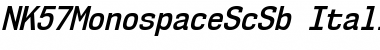 NK57 Monospace Semi-Condensed SemiBold Italic Font