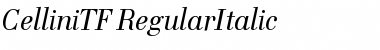 CelliniTF-RegularItalic Regular Font