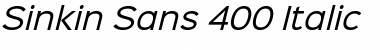 Download Sinkin Sans 400 Italic Font