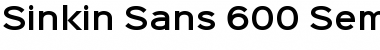 Sinkin Sans 600 SemiBold Font