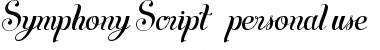 Symphony Script - personal use Regular Font