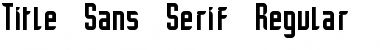 Title Sans Serif Regular Font