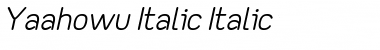 Yaahowu Italic Italic Font