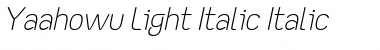Yaahowu Light Italic Font