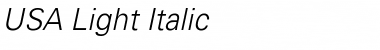 USA Light Italic Font