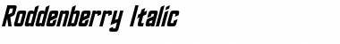 Roddenberry Italic Font