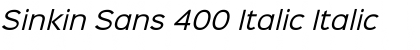 Sinkin Sans 400 Italic Italic Font