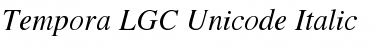 Tempora LGC Uni Italic Font