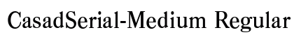 CasadSerial-Medium Regular Font CasadSerial-Medium Regular Font Preview