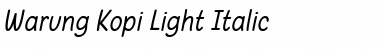 Warung Kopi Light Italic Font