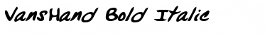 VansHand Bold Italic Font