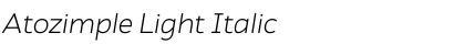 Atozimple Light Italic Font