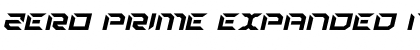 Zero Prime Expanded Italic Font