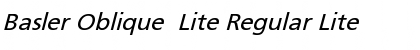 Basler Oblique  Lite Regular Lite Font